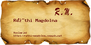 Réthi Magdolna névjegykártya